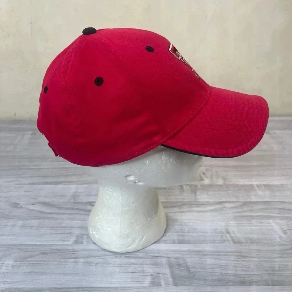 Texas Tech Red Raiders Football Hook and Loop Adjustable Cap Hat Red Black